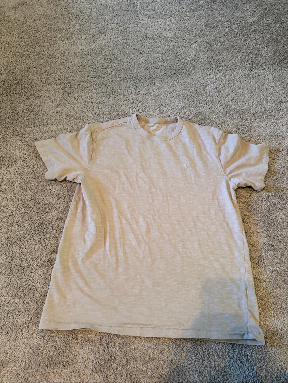 American Eagle Outfitters Short Sleeve Crewneck T-Shirt in Light Beige